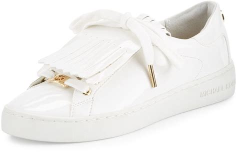 michael kors keaton kiltie sneaker suede optic white|michael michael kors keaton kiltie sneaker .